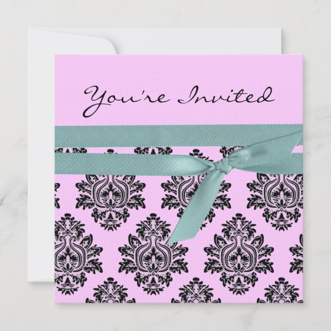 Linge de baby shower rose et turquoise invitation  (Devant)
