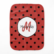 Monogramme à pois rouges