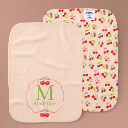Linge De Bébé Nom de dessert personnalisé à la cerise mignon
