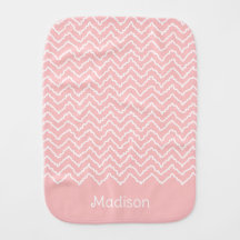 Pink And White Squiggly Chevron Zigzag With Name