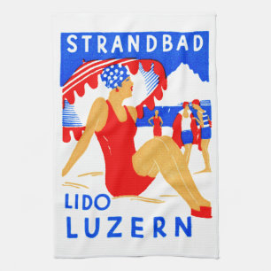 Linge De Cuisine 1929 Art Déco Strandbad Lido Luzern