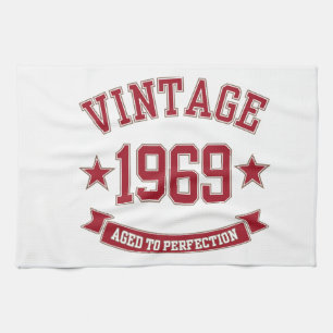 Linge De Cuisine 1969 Vintage Âgé À La Perfection