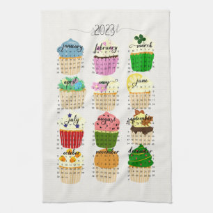 Linge De Cuisine 2023 Calendrier Cupcake Kitchen Tea Towel
