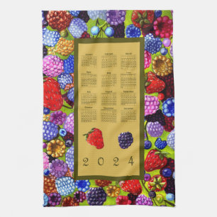 Linge De Cuisine 2024 Calendrier Berries frontière Blackberry frais