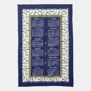 Linge De Cuisine 2025 Calendrier Blueberries Bleus Bleus Bleu Bleu 