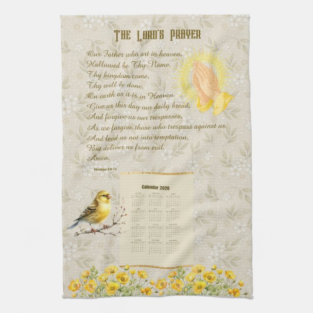 Linge De Cuisine 2026 Calendar Towel The Lord's Prayer (Vertical)