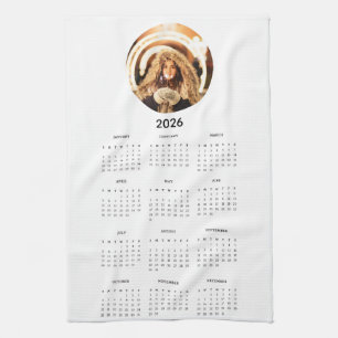 Linge De Cuisine 2026 Calendrier photo ronde