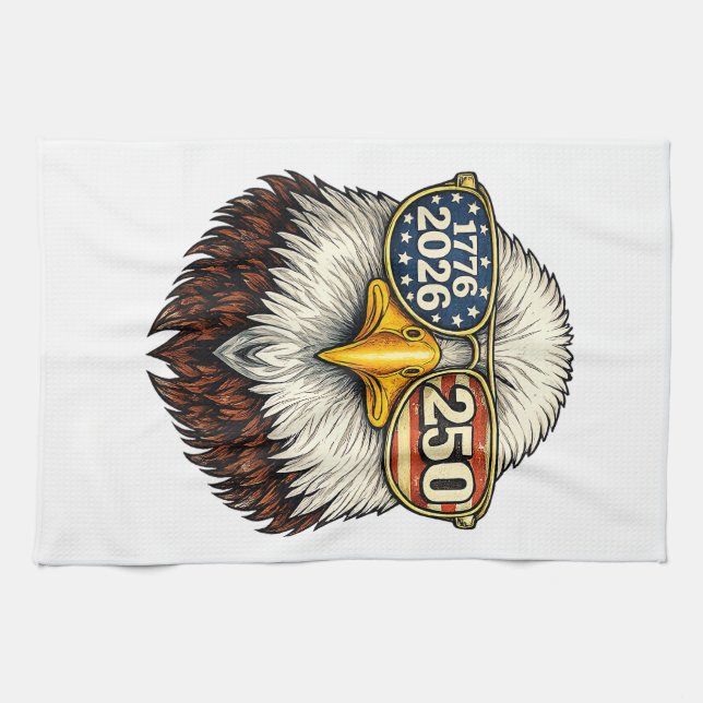 Linge De Cuisine 250e anniversaire États-Unis 1776-2026 Aigle améri (Horizontal)