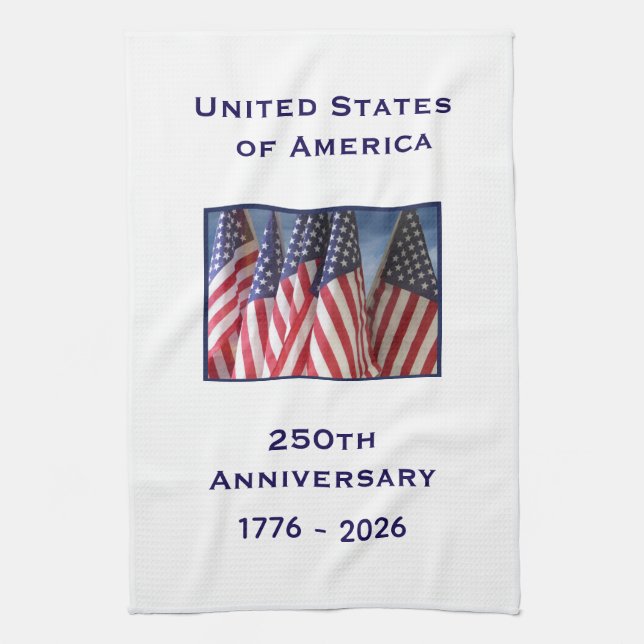 Linge De Cuisine 250th Anniversary USA Patriotic American Flags (Vertical)