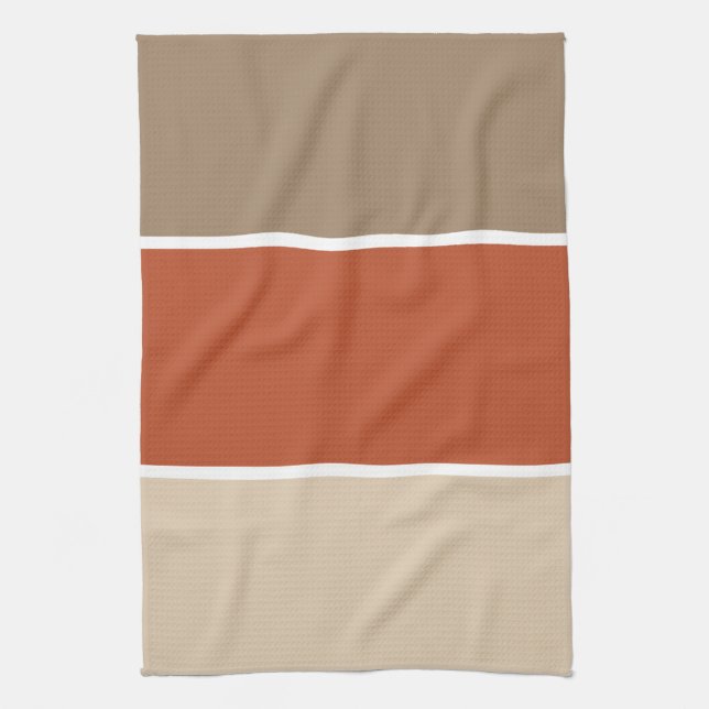 Linge De Cuisine 3 Couleur Bloc Brown Terracotta Beige (Vertical)