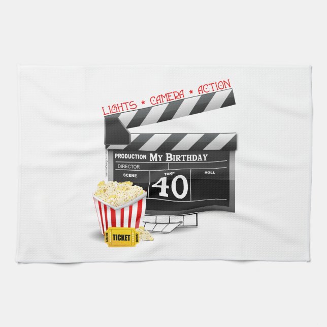 Linge De Cuisine 40e anniversaire Movie Anniversaire fête (Horizontal)