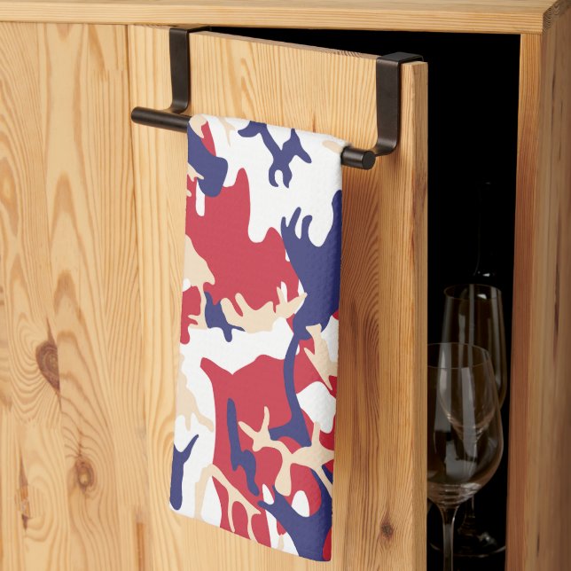 Linge De Cuisine 4 juillet, Jour de l'Indépendance, Beige de camouf (Pliage en tiers)