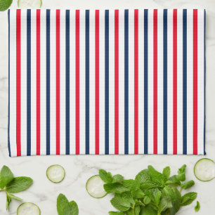 Linge De Cuisine 4 juillet rouge blanc rayures patriotique