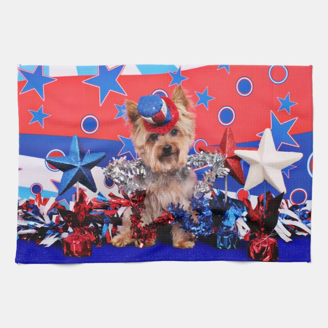 Linge De Cuisine 4 juillet - Yorkie - Vinnie (Horizontal)