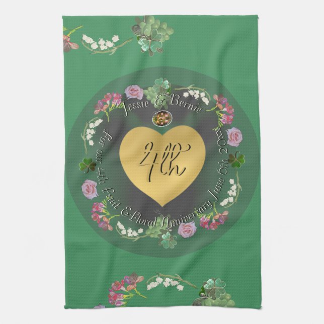 Linge De Cuisine 4e anniversaire du Mariage Fruit Floral (Vertical)