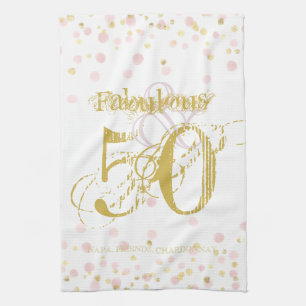 Linge De Cuisine 50 & Fabuleux Points Rose & Or