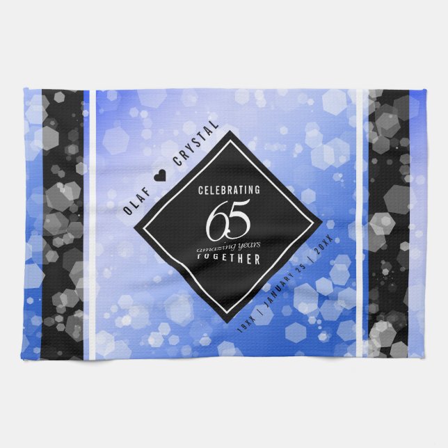 Linge De Cuisine 65e anniversaire de l'élégant Mariage Blue Sapphir (Horizontal)