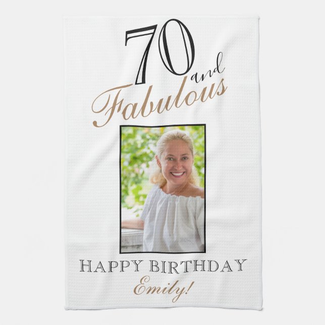 Linge De Cuisine 70 et fabuleux Elégant 70e anniversaire Photo (Vertical)
