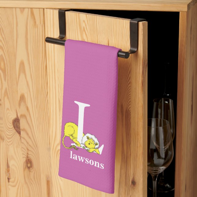 Linge De Cuisine ABC du Dr Seuss : Lettre L - Blanc | Ajouter Votre (Pliage en tiers)