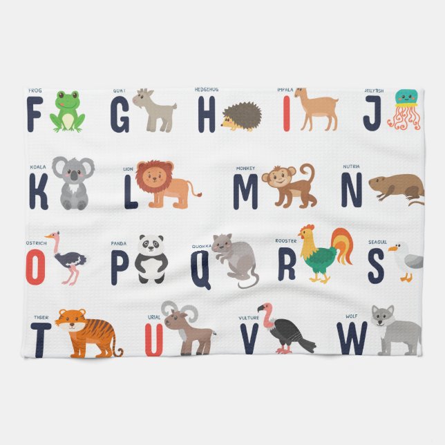 Linge De Cuisine ABCs animal - alphabet (Horizontal)