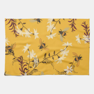 Linge De Cuisine Abeille vintage et papillon : Brodé Art Floral