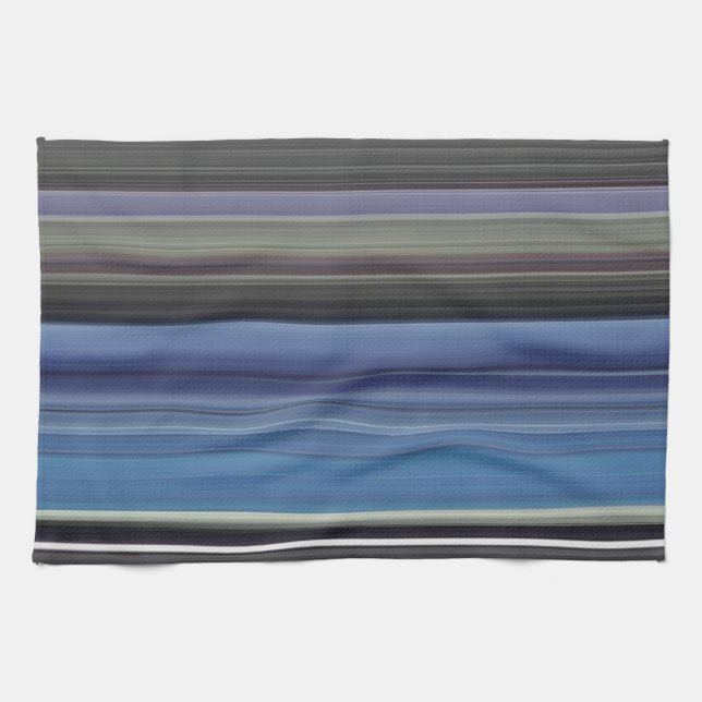 Linge De Cuisine Abstract #1: Blue and grey (Horizontal)