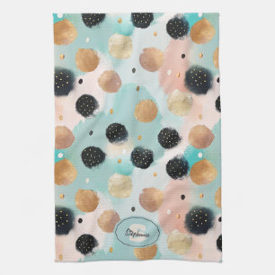 Linge De Cuisine Abstrait moderne Brushstroke & Polka Dot Motif