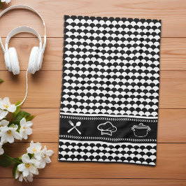 Linge De Cuisine Abstrait moderne noir et blanc