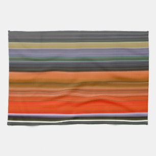 Linge De Cuisine Abstrait n° 1 : orange et gris