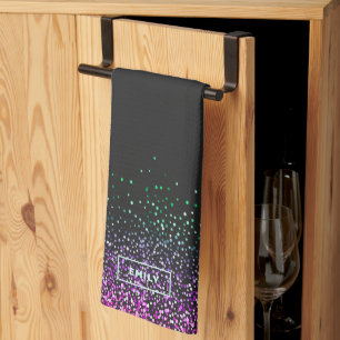 Linge De Cuisine Accent de Parties scintillant couleur noire