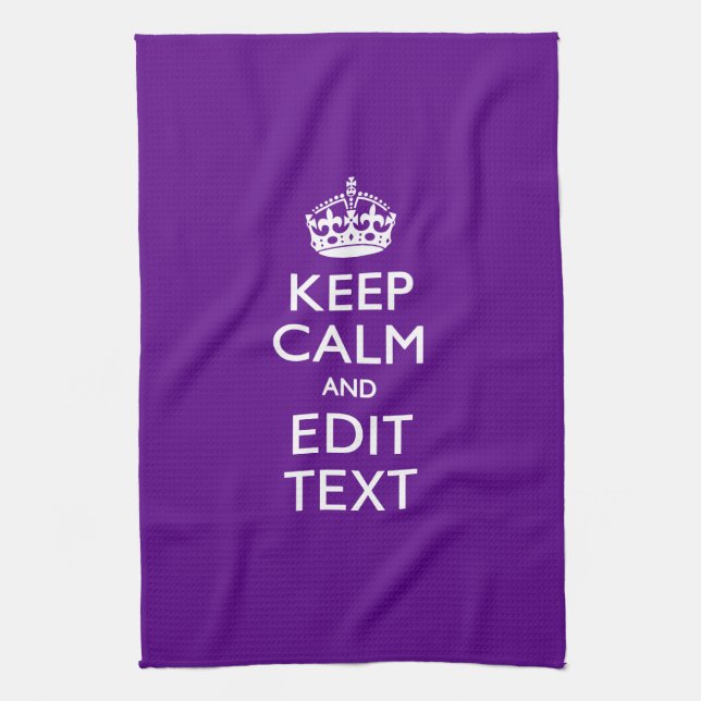Linge De Cuisine Accent Violet Gardez Le Calme Et Votre Texte Facil (Vertical)