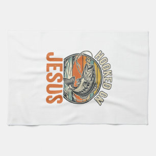Linge De Cuisine Accro à Jésus Bass Fishing Vintage Foi