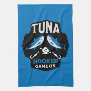 Linge De Cuisine Accroché À La Pêche Au Thon