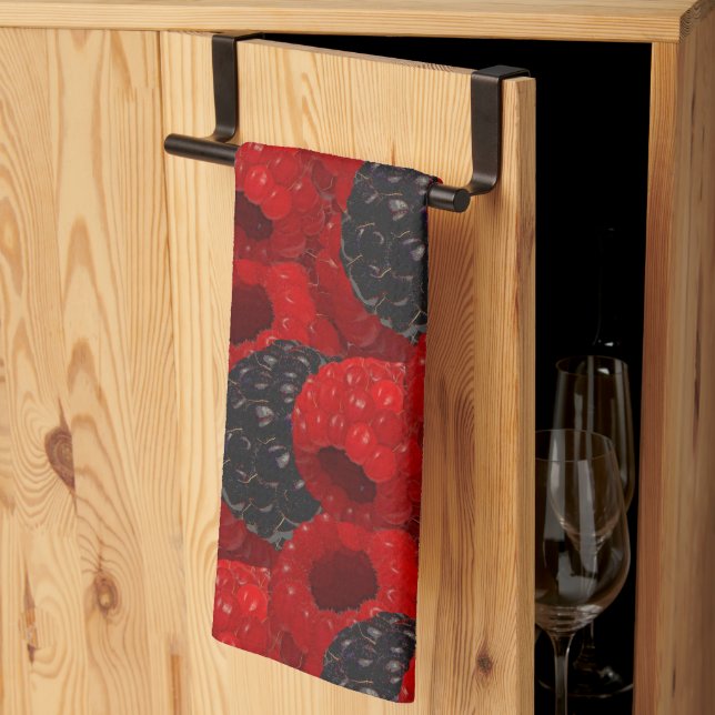 Linge De Cuisine Accueil Canning Fruit Thème Mixte Berries Motif (Pliage en tiers)