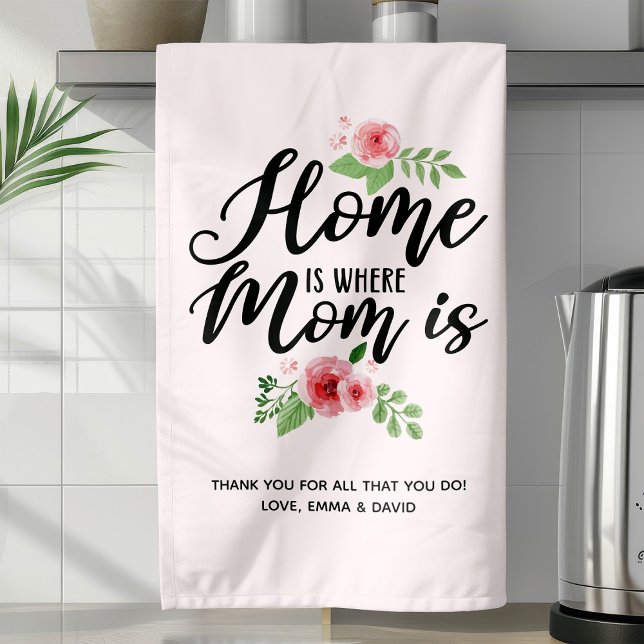 Linge De Cuisine Accueil Où Maman Est Personnalisée (Créateur téléchargé)