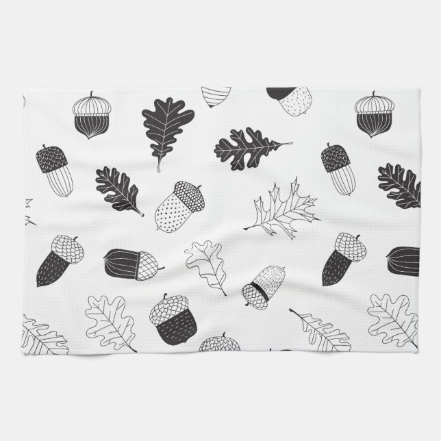 Linge De Cuisine Acorns et feuille (Horizontal)