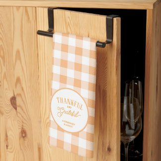 Linge De Cuisine Action de grâce Gingham Remerciements et Gratitude