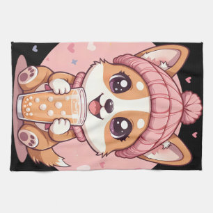 Linge De Cuisine adorable Cartoon Corgi Chiot