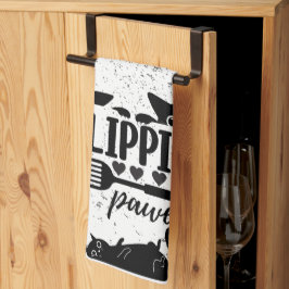 Linge De Cuisine Adorable "Flippin Pawesome" avec chats rampants