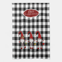 Adorable Mignonne Gnomes Buffalo Plaid