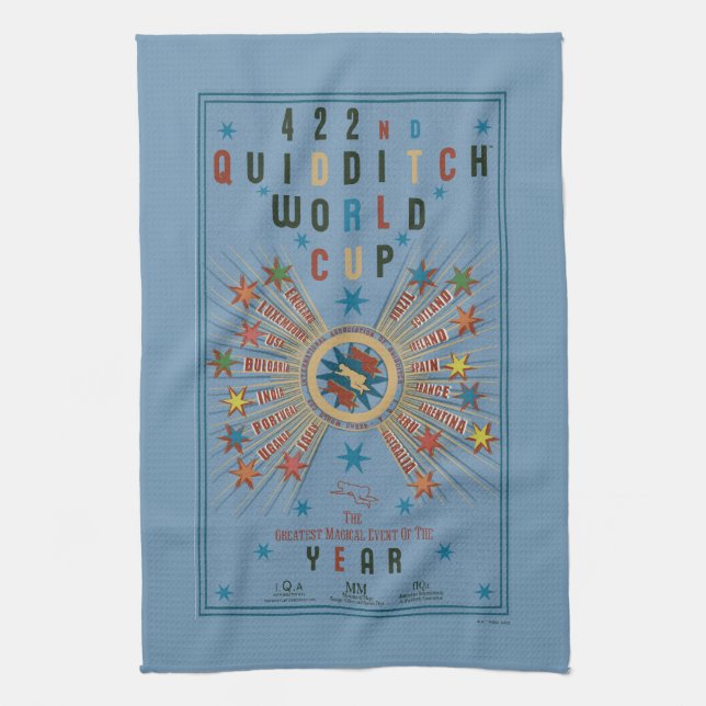 Linge De Cuisine Affiche bleue de la Coupe du Monde de QUIDDITCH™ (Vertical)
