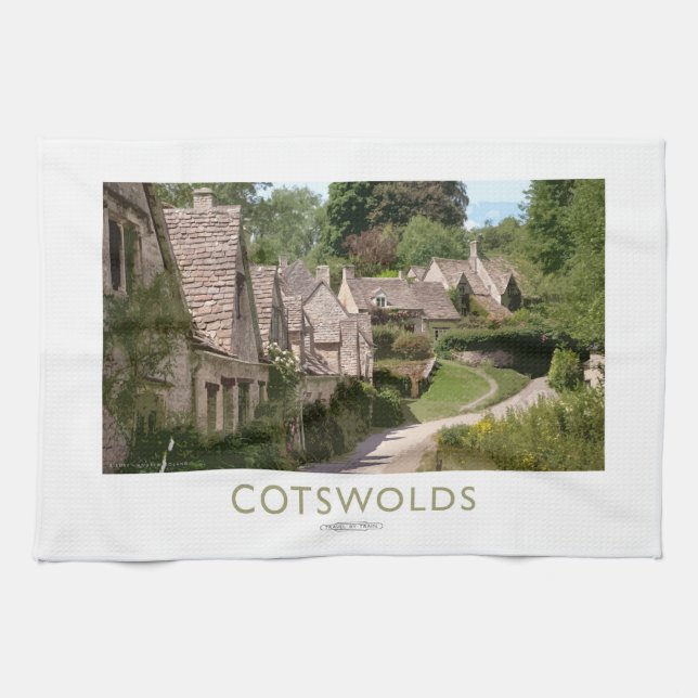 Linge De Cuisine Affiche de chemin de fer de Cotswolds (Horizontal)