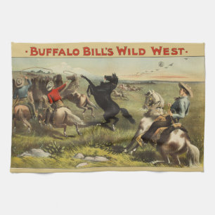 Linge De Cuisine Affiche de cow-boy de l'Ouest sauvage de Buffalo B