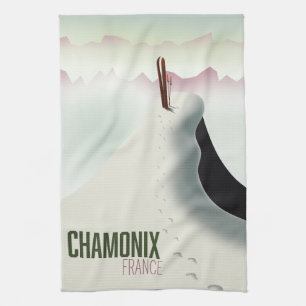 Linge De Cuisine Affiche de voyage de ski Chamonix France