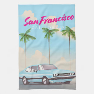 Linge De Cuisine Affiche de voyage tropicale San Francisco Californ