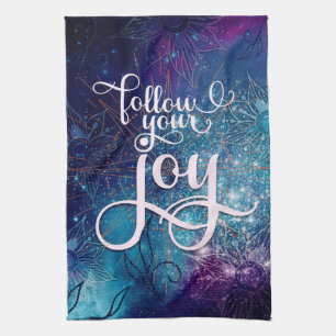 Linge De Cuisine Affirmation Aqua Purple Blue Suivez Votre Joie