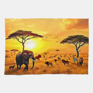 Linge De Cuisine African Sunset Safari Majesty Design