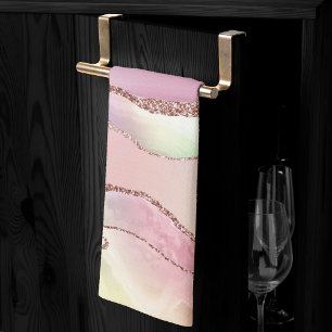 Linge De Cuisine Agate de pastèque Neo Mint Green et Cassis Pink