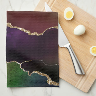 Linge De Cuisine Agate foncé intense Moody Rainbow Jewel Tone
