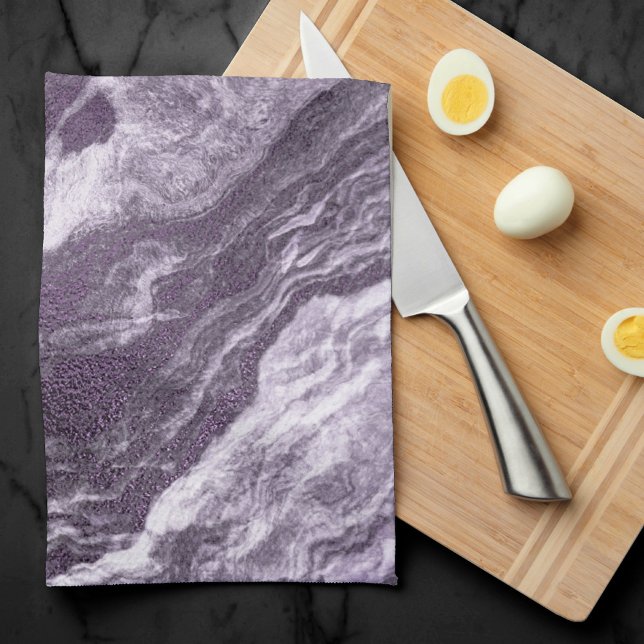 Linge De Cuisine Agate violette cristallisée | Moody Marbled Stone (Créateur téléchargé)